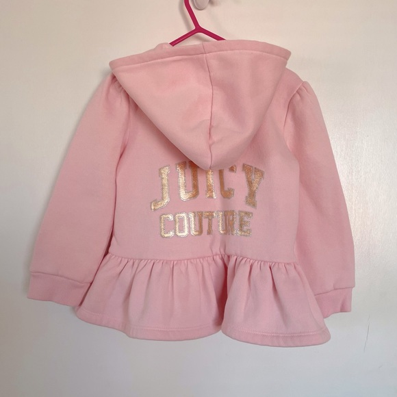 Juicy Couture Toddler Hooded Zip Logo Sweater - Size 3T - Picture 5 of 11